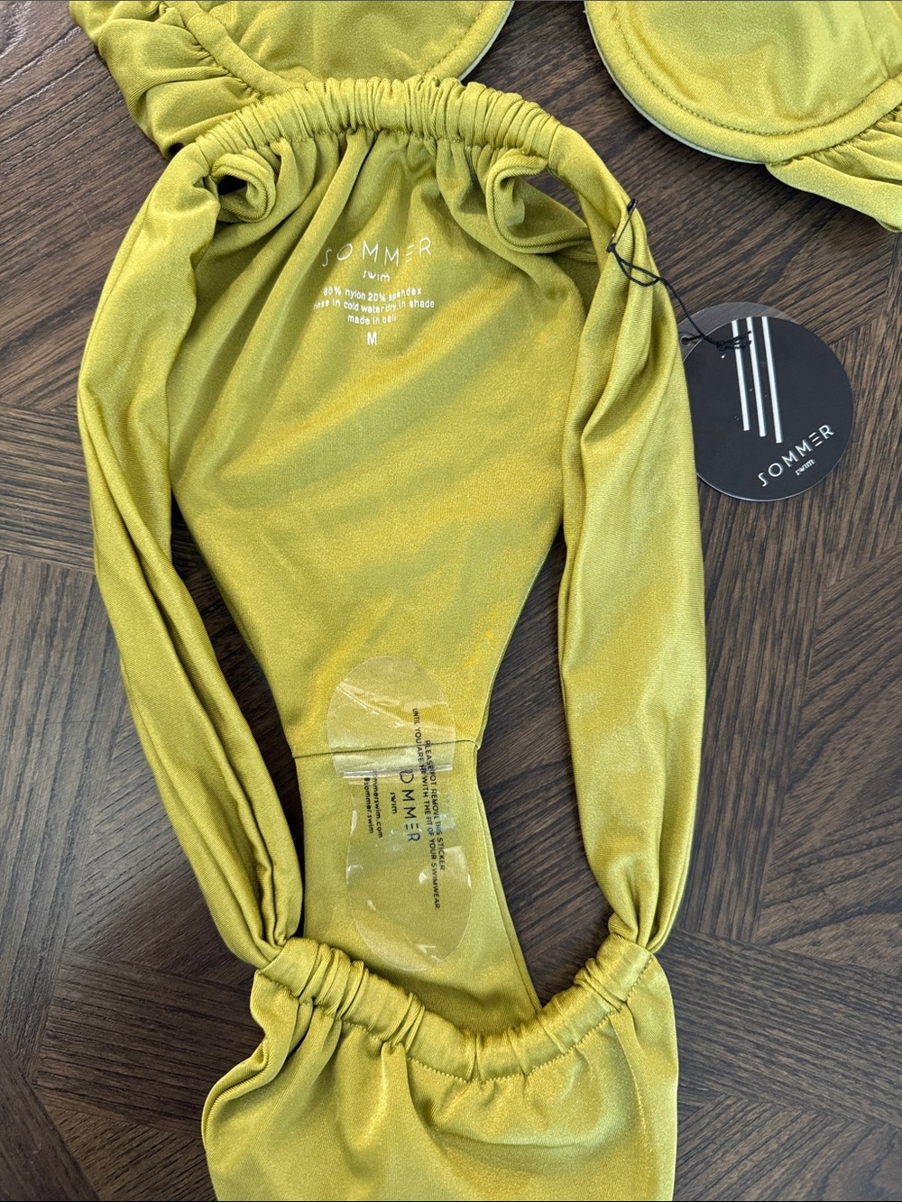 Sommer Swim NWT Lime-Green Ruched Two-Piece Bikini Set - Picture 2 of 4